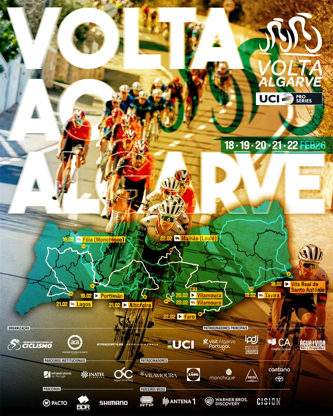 Volta ao Algarve com partida em Faro vai para a estrada esta quarta-feira